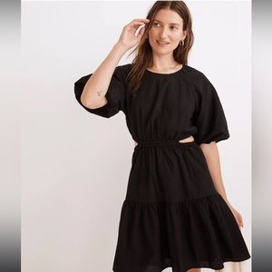Madewell NWT Seersucker Puff-Sleeve Cutout Mini Dress